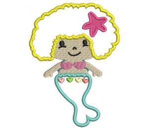 Stickmuster - Meerjungfrau Fanny Lou - Appli ASTROKATZE